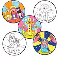 Baker Ross Adornos de Semana Santa para Colorear y Colocar en la Ventana (Paquete de 12) Manualidades de Pascua para…